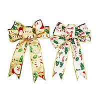 Vosarea 2pcs Golden and Silver Bows Ribbon Knots Basket Bows for Gift Wrapping Wedding Car House Decoration