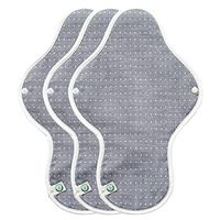 think ECO [Premium Navy 3p] Organic Reusable Cotton Pads, Menstrual Pads, Sanitary Napkins, Premium Line Dot Navy Pattern, 3 Pads (PDN_Day Pad Plus)