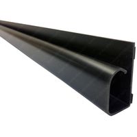 Large Hook Channel Cable Raceway - 1 Piece - 36" - Black