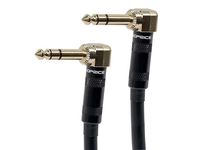 Monoprice Premier Series 1/4 Inch (TRS) Right Angle Male to Male Right Angle 16AWG Cable Cord - 15 Feet- Black (Gold Plated)