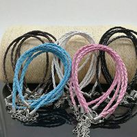 25Pcs Leather Cord Braded Cords DIY Jewelry Making Ropes with Lobster Clasps Cute Charm Bracelets Fashion Accesories Cheap Jewerly Best Accessory Accessories
