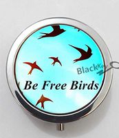 BlackKey Be Free Birds 3-Compartment Decorative Pocket Gift Box Case Organizer for Pill, Color 1 -1122