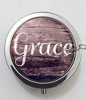 BlackKey Grace Beautiful Inspirational Word 3-Compartment Decorative Pocket Gift Box Case Organizer for Pill, Color 1 -1713