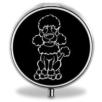 IMLONE Pill Organizer, Customized Poodle Pill Boxes with 3 Components for Purse