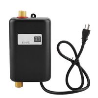 Thaweesuk Shop Black Power 3400W Mini Electric Tankless Instant Hot Water Heater Bath Kitchen Washing US Voltage 110V Size 7.87" x 4.13" of Set