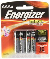 Energizer MAX Alkaline Batteries, AAA, 4 Batteries/Pack