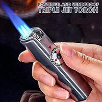 Uchada 2020 Powerful and Windproof Triple Jet Torch (Black)