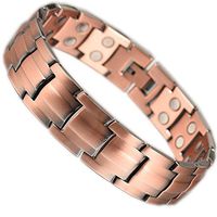 Magnetic Copper Bracelet for Men Gunmetal with 30pcs Strong Magnets Adjustable Easy 21.5CM/15MM (Copper)