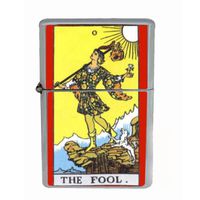 The Fool Tarot Card Wind Proof Dual Torch Refillable Lighter D-090