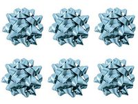 PMU Star Gift Bows 6 Inch Light Blue (6/Pkg) Pkg/1