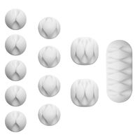 Multipurpose White Cable Clips Viaky Cord Management System, for Organizing Cable Cords Home and Office, Self Adhesive Cord Holders Desk Cable Organizer
