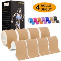 Laneco Kinesiology Tape (19.7ft Uncut Per Roll), Latex Free Physio Tape, Breathable, Water Resistant Sports Tape for Muscles & Joints, Pain Relief and Injury Recovery, Free Taping Guide