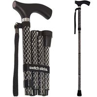 Switch Sticks Adjustable Folding Walking Cane and Walking Stick Collapses and Adjusts from 32 to 37 inches, Engraved Soiree