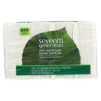 Seventh Generation 13713CT 100% Recycled Napkins 1-Ply 11 1/2 x 12 1/2 White 250/Pack 12 Packs/CT
