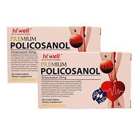 Hiwell Premium Policosanol 33.4mg (Octacosanol 20mg) 60 Tablets (Pack of 2)