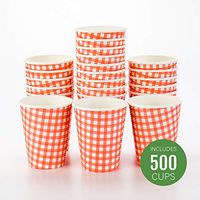 Disposable Paper Hot Cup, Spiral Wall Coffee Cup, Paper Tea Cup - Red Picnic Print - 12 oz - Insulated, No Need For Sleeves - 500ct Box - Restaurantware