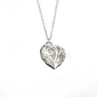 Harmily Glow in Dark Women Necklace Hollow Out Heart Crystal Pendant Luminous Chocker Necklace (As Shown4)