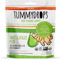 Sweet Ginger Pear Tummydrops (Resealable Bag of 33 Individually Wrapped Drops) Certified Oregon Tilth USDA Organic, Non-GMO Project, GFCO Gluten-Free, and KOF-K Kosher