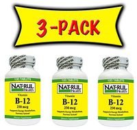 NAT-rul B-12 250mcg 100 Tablets - 3 Pack