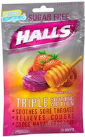 Halls Mentho-Lyptus Drops Sugar Free Honey-Berry 25 Each (Pack of 3)
