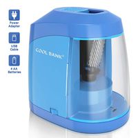 Electric Pencil Sharpener, Heavy duty Helical Blade to Fast Sharpen, Auto Stop for No.2/Colored Pencils(6-8mm), USB/Battery Operated in School Classroom/Office/Home(USB Cable Included)