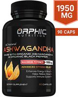 Max Potency 100% Organic Ashwagandha Capsules with Black Pepper 1950 mg | Anti-Anxiety Supplements for Stress Relief, Mood Boost & More Energy | Non-GMO & Gluten-Free | Orphic Nutrition 90 Capsules