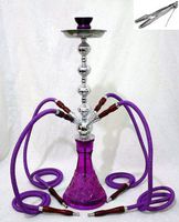 Sale 4 hose 26" Purple Hookah shisha nargila bar narguile nargile glass Vase pro