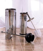 Stainless Steel Toilet Brush and Plunger Set