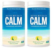 Natural Vitality Natural Magnesium Calm, Lemon (2 Bottles of 16 Ounce)