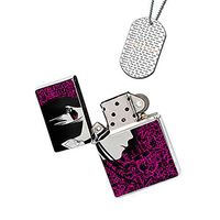 New Vibe Silver Flip Top Lighter - Anime Purple Princess