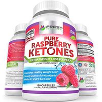 Pure 100% Raspberry Ketones Max 1000mg Per Serving - 3 Month Supply - Powerful Weight Loss Supplement - Provides Energy Boost for Weight Loss - 180 Capsules by Fresh Healthcare
