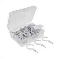 Chenzt 7/8" White Vinyl Coated Cup Hooks,Small Screw Hooks,7/8 Inch Ceiling Hooks,Christmas Lights Hanger Hooks,Plant Hanger Hooks,Suitable for Indoor and Outdoor 36Pcs