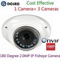 2.0MP 1080P 180 Degree Wide Angle Panoramic IP Fisheye Lens Mini CCTV Dome Camera de vigilancia