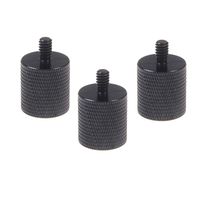 Adasea 3 Pack 5/8"-27 Female to 1/4"-20 Male Screw Adapter Microphone Stand Mount for Camera Stud,Black