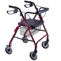 Handiy Folding Mobility Rollator Walker with 6-inch Wheels -by TIANTA (Color : Red)