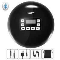 Bluetooth CD Player Portable Personal Walkman Small Compact MP3 Disc CD Player with USB Charging Cable, LCD Display, Anti-Slip/Anti-Shock Protection for Adults Students Kids, Black