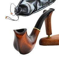 "Burgeon" pear wood handmade wooden tobacco pipes smoking pipe for 9 mm filter + Pouch