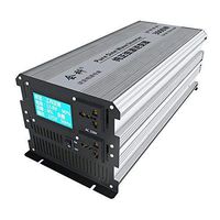 HuiKe Intelligent LCD 1500W (3000W Surge) Pure Sine Wave Power Inverter 48VDC to 220 VAC 50Hz with 2 AC Outlets, 2 Battery Cables