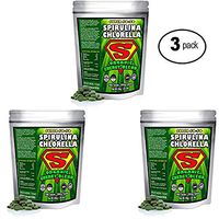 Spirulina Chlorella Super 50-50 Energy-Blend (Super-Pack 1,000 Tablets). Raw Organic Gluten-Free Non-GMO Green Superfood. High Protein, Chlorophyll & nucleic acids. No preservatives. (3 Pack)