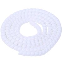 TINTON LIFE 6.5FT 25mm(0.98in) PP Spiral Wire Tube Pipe Cable Sleeve Protector, White
