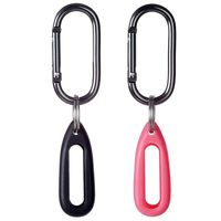 MiPhee 2-Pack Silicone Case for Pokemon Go-Tcha with Oval Carabiner Keychain, Black+Pink