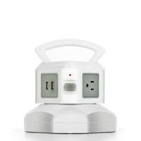 TNP Power Strip with USB Surge Protector - 3 AC Outlet + 2 USB Port Charger Charging Station Power Supply Adapter Multi Socket Plug Powerstrips Bar Stand Tower, Individual Switch, 6FT Extension Cord