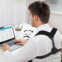 YOUNING Posture Corrector Effective and Comfortable Adjustable Posture Correct Brace - Back Brace - Posture Brace - Clavicle Support Brace - Posture Support - Upper Back Pain Relief (black)