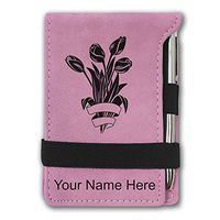 Mini Notepad, Tulips, Personalized Engraving Included (Pink)