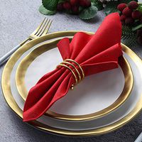 Lekoch Red Wedding Napkin Linen Feel Guest Towel，Air-Laid Dinner Napkin，Disposable Premium Napkins for Valentine's Day，Wedding, Anniversary 16" x 16" (50 Count)