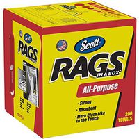 xggf Scott 75260 Rags in a Box, White 4 Boxes (200 Towels per Box)