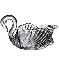 Bowl Tableware Fruit Plate Salad Folk culture bowl Large Capacity Transparent Swan Creative Fruit Plate Crystal Glass Fruit Plate (Color : Clear, Size : 31 22 11cm) Hotel tableware home noodles bo
