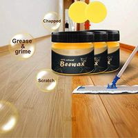 Beeswax Seasoning Solution Wood Polish All Purpose Beewax Wood Cleaning Furniture Care Wood Protection for Cutting Boards Bamboo Wooden Surfaces Renew Wood Conditioner (3 * 85g+2 Sponge)