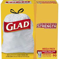 Glad Tall Kitchen Drawstring Trash Bag - 13 Gallon, 90 Count (3 Pack(90 Count))