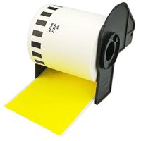 Compatible DK2606 Black on Yellow Continuous Length Film Tape (1 Roll + Reusable Cartridge)